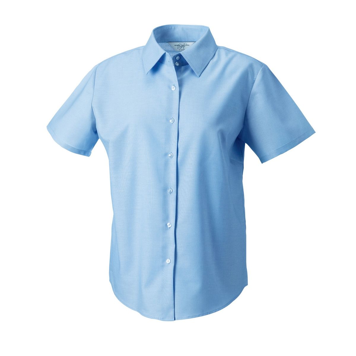 Kurzärmelige Oxford-Bluse mit Taillierung