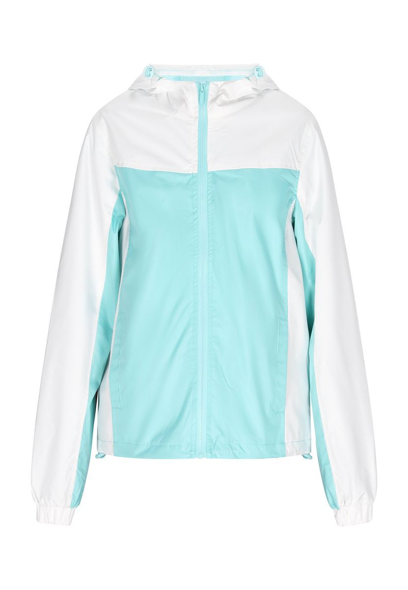 Farbblock-Windjacke mit Kapuze