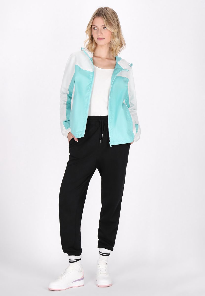 Farbblock-Windjacke mit Kapuze