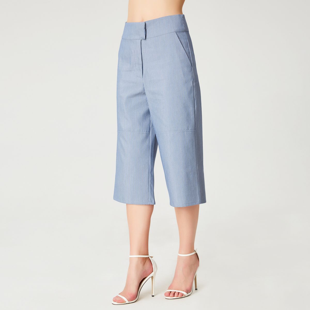 Weit geschnittene High-Waist Culotte-Hose