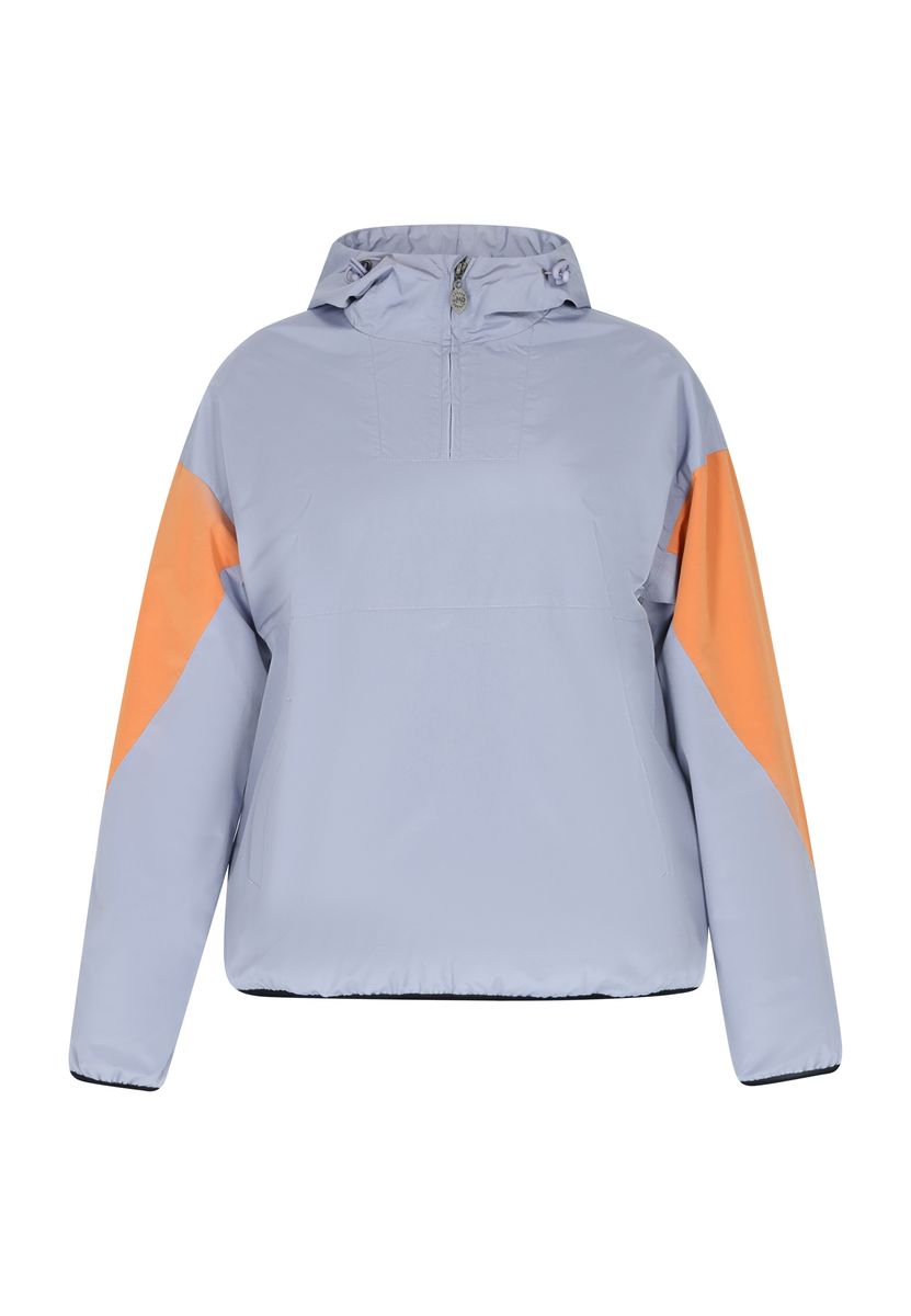 Hoodie-Blouson mit Halbreißverschluss und Colorblock