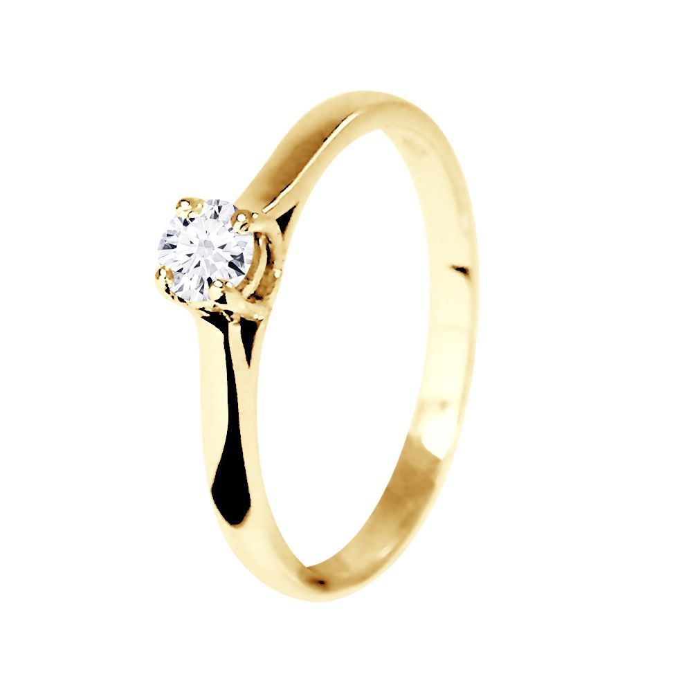 Klassischer Diamant-Solitärring aus Gelbgold