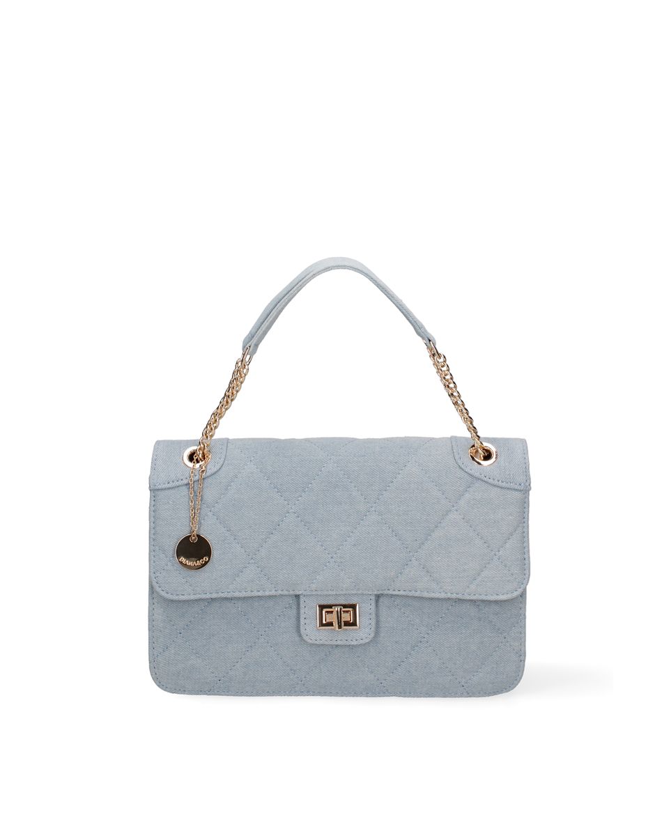 Große gesteppte Denim-Hobo-Tasche