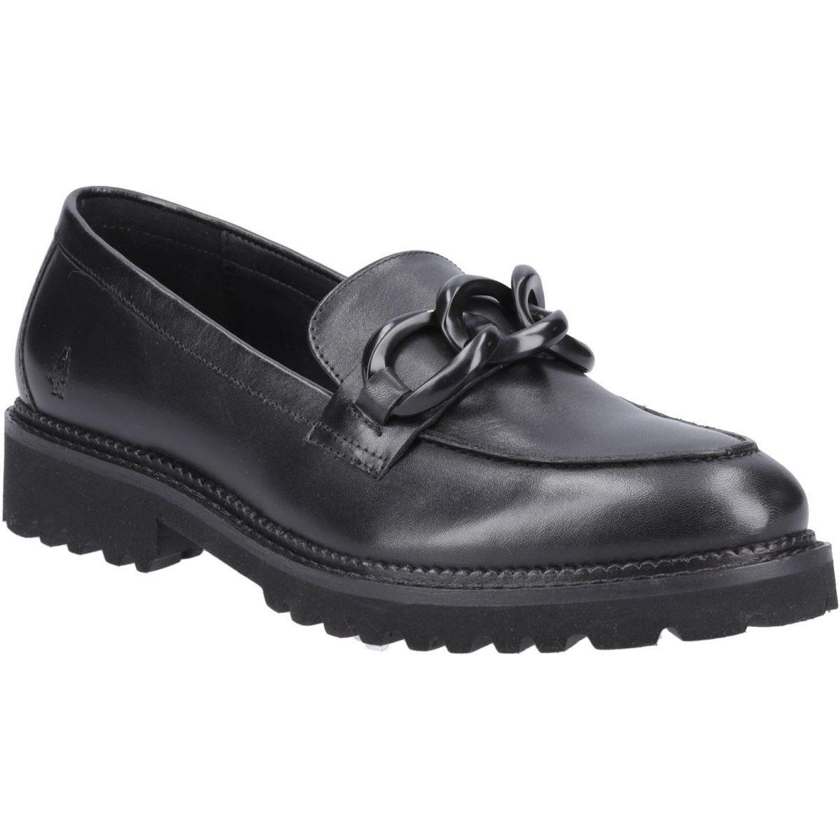 Chunky Leder-Loafer mit Kettendetail
