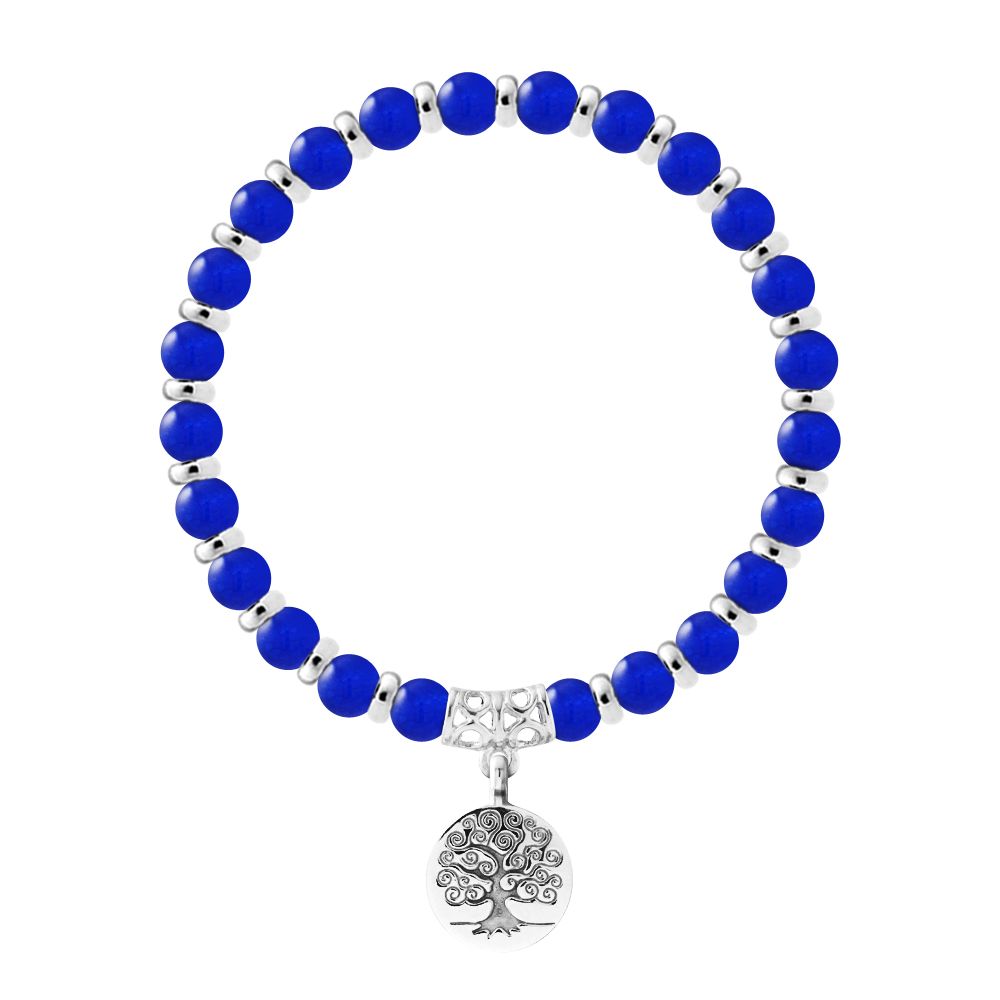 Lebensbaum Armband mit Chalcedon Perlen