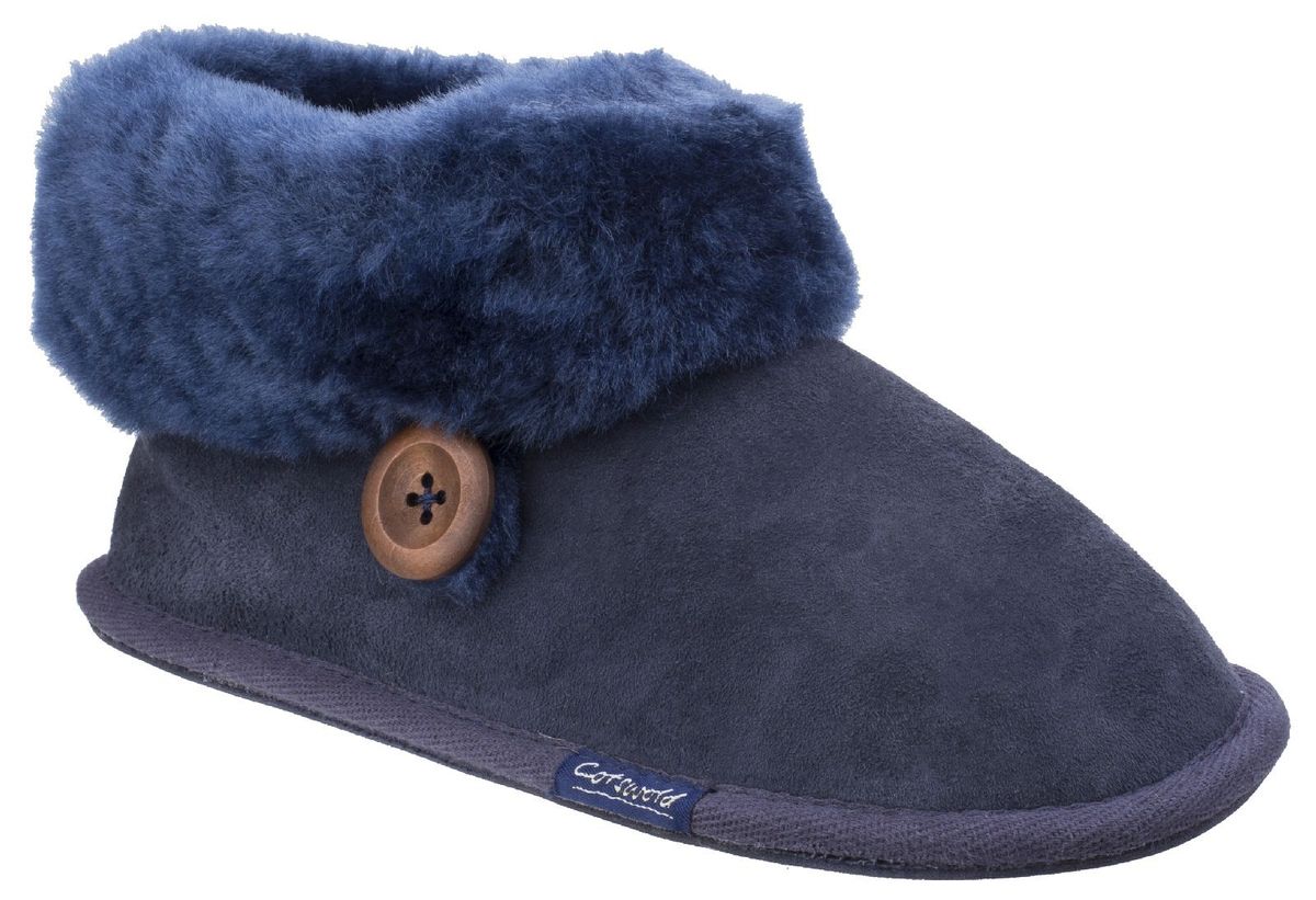 Luxuriöse Schaffell-Bootie-Hausschuhe