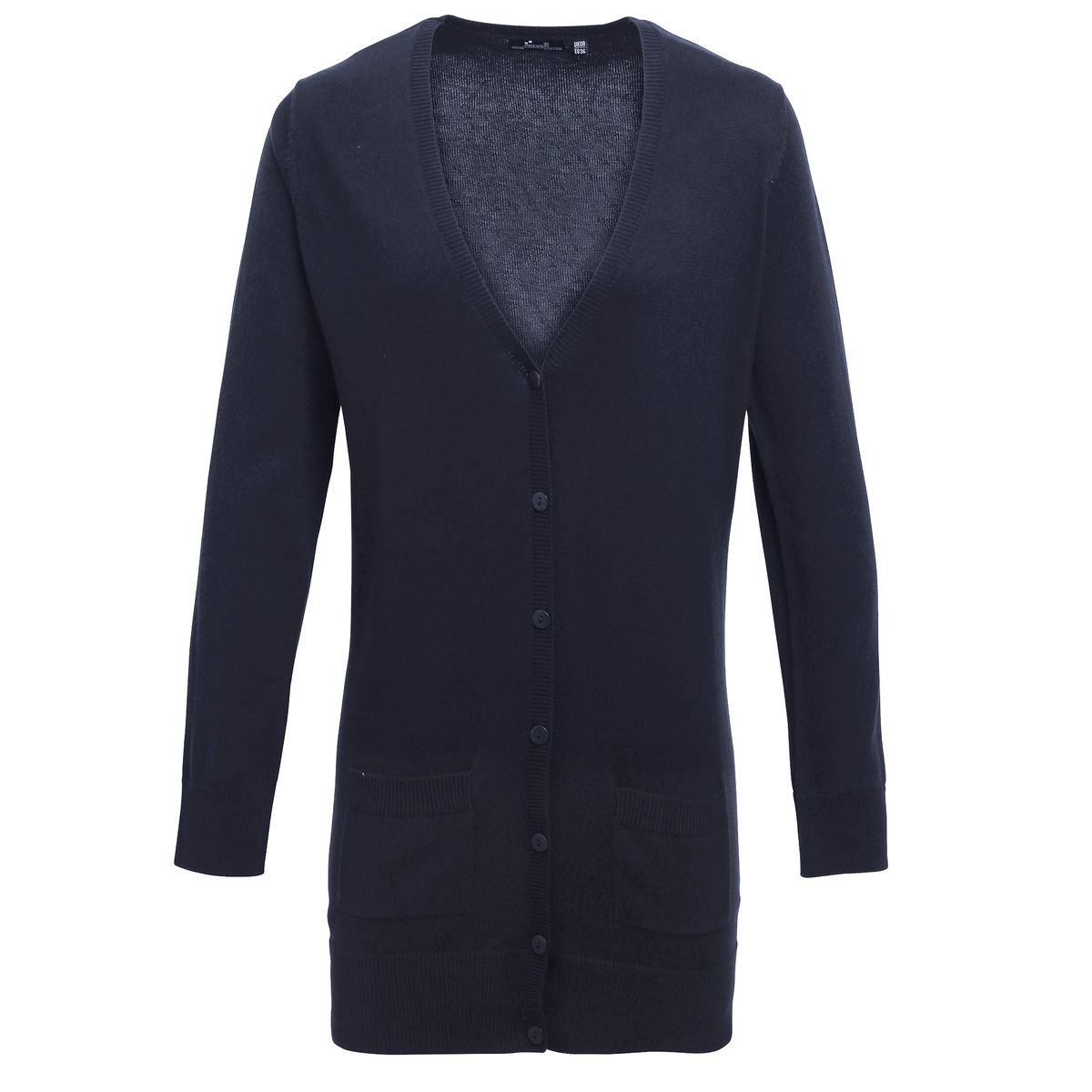 Feinstrick-Long-Cardigan mit V-Ausschnitt