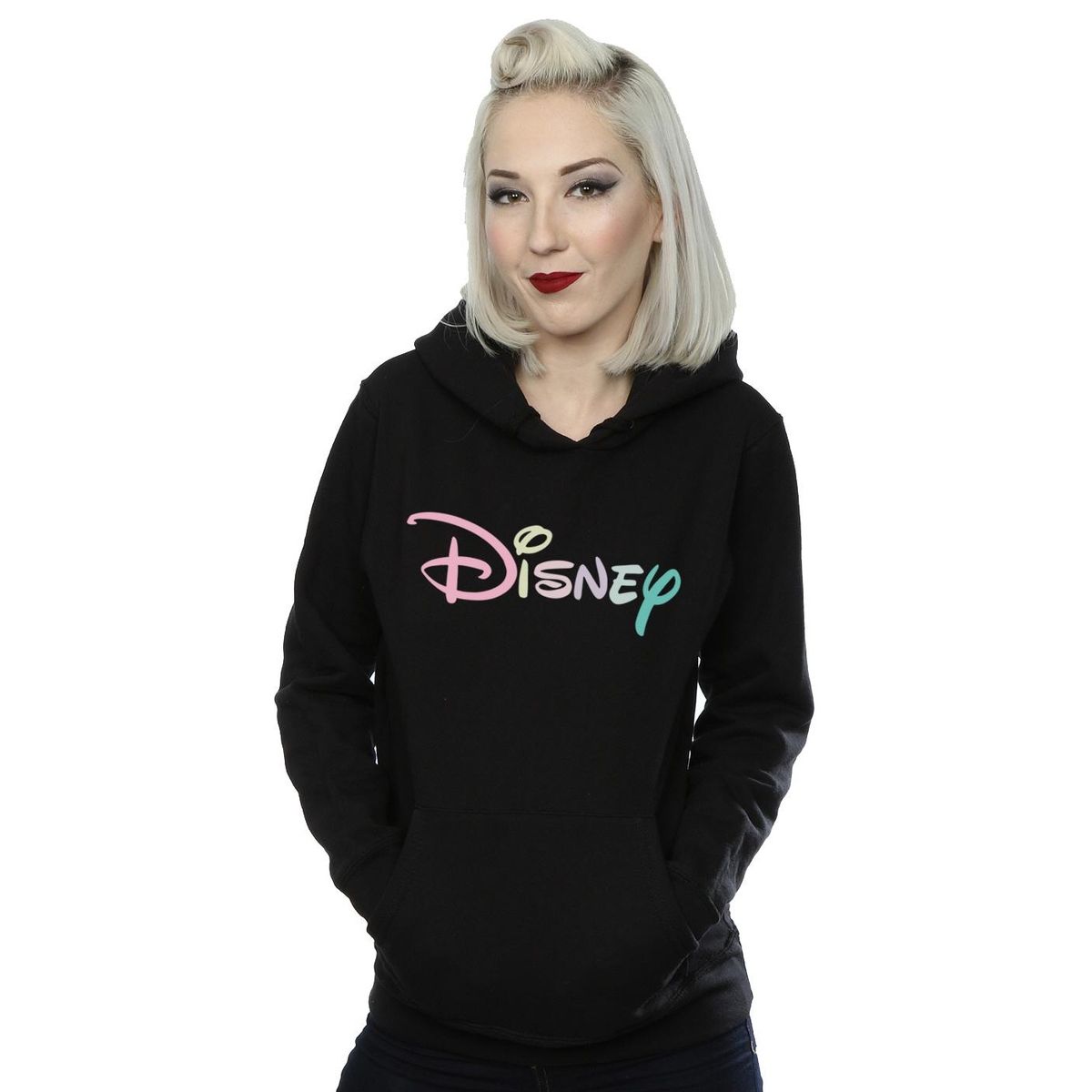 Kapuzenpullover mit pastellfarbenem Logoprint