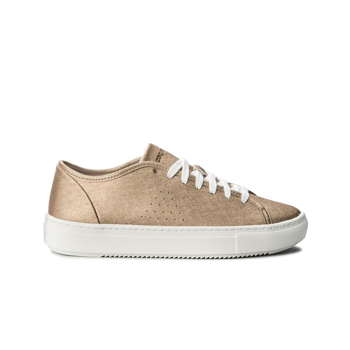 Low-Top Plateau-Sneaker in Metallic-Optik
