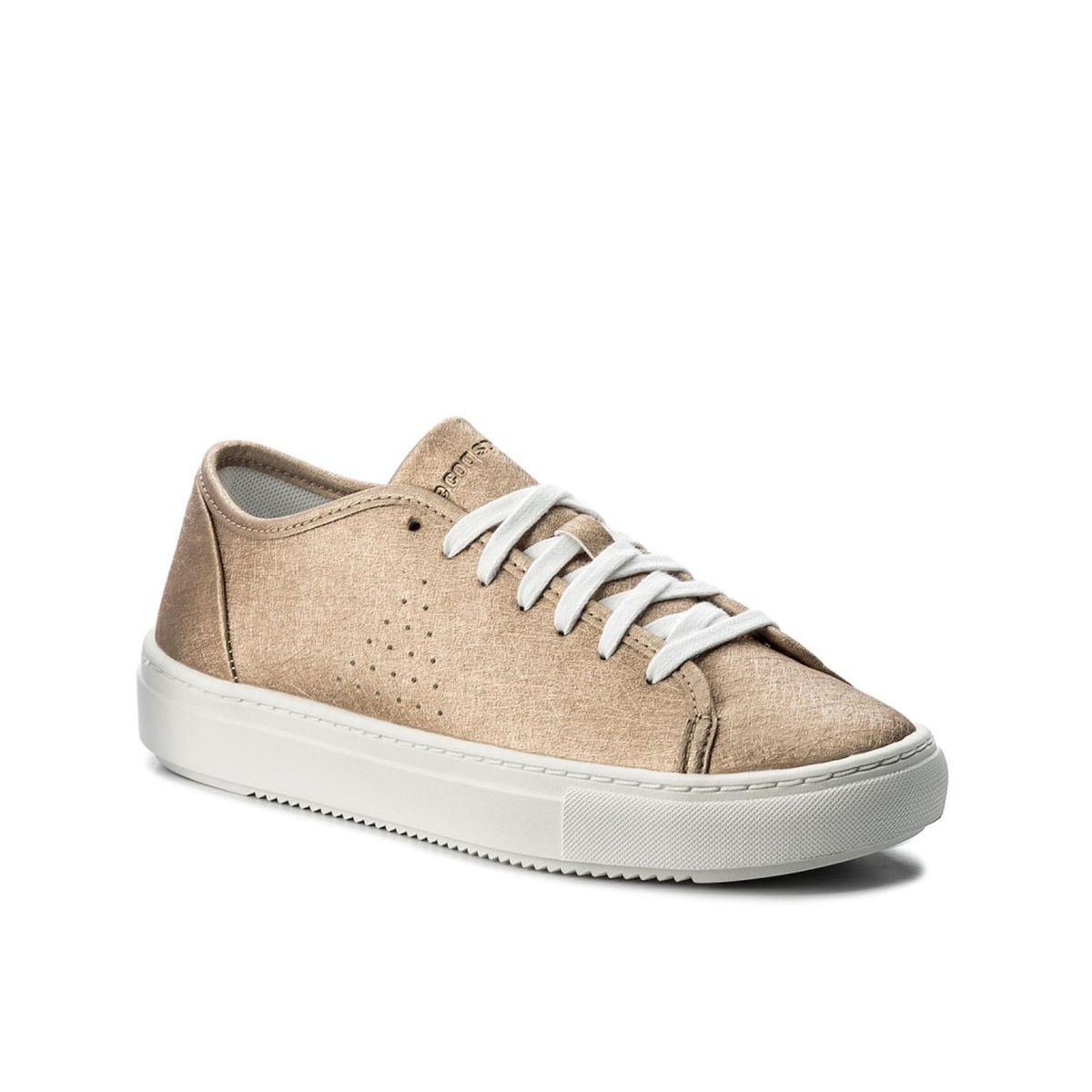 Low-Top Plateau-Sneaker in Metallic-Optik