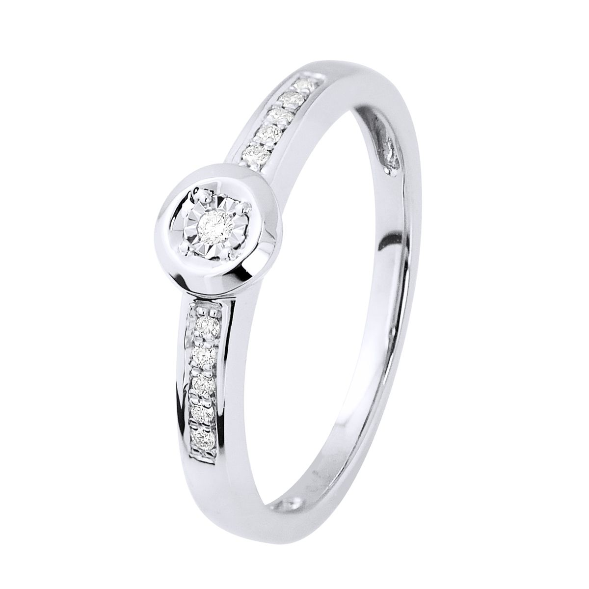 Eleganter Diamant Solitärring Illusion Design