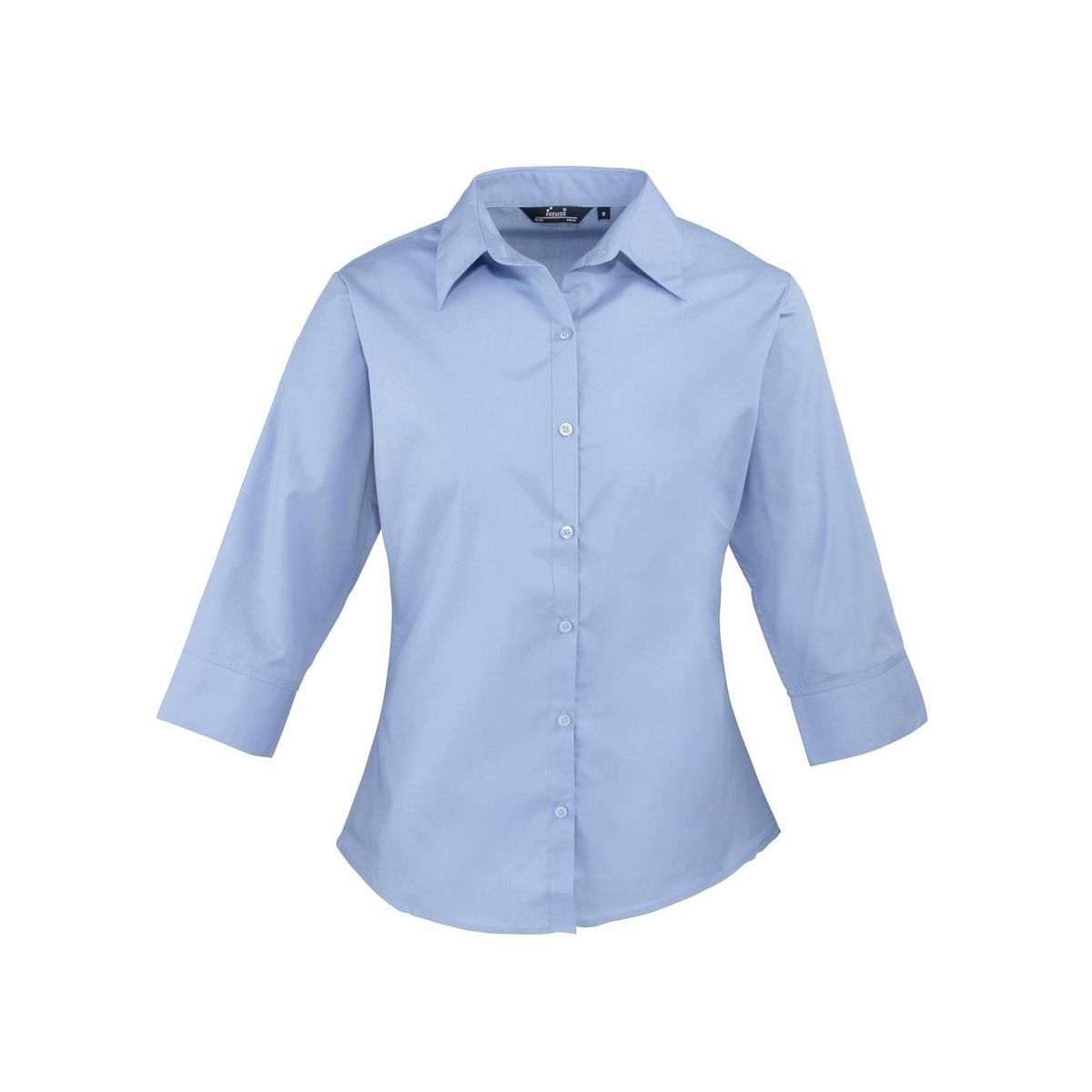 Klassische Popeline-Bluse mit 3/4-Arm