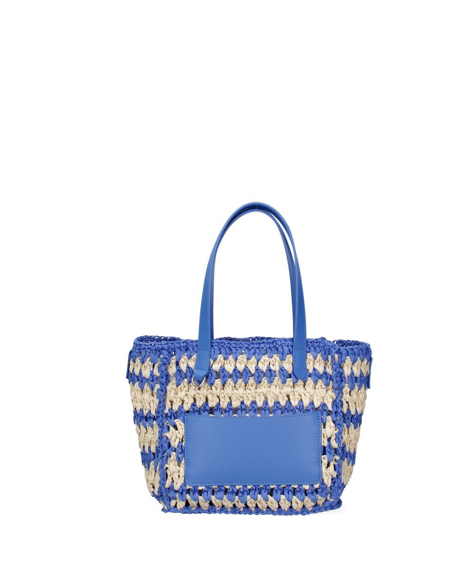 Geflochtene Stroh-Tote mit Ledertasche