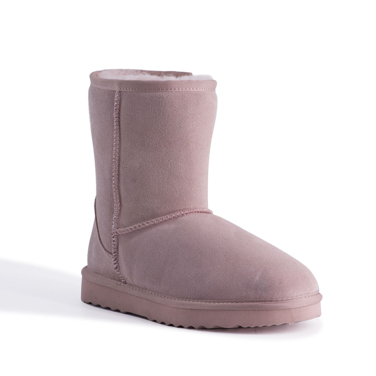 Mittelhohe Lammfell-Wildlederstiefel