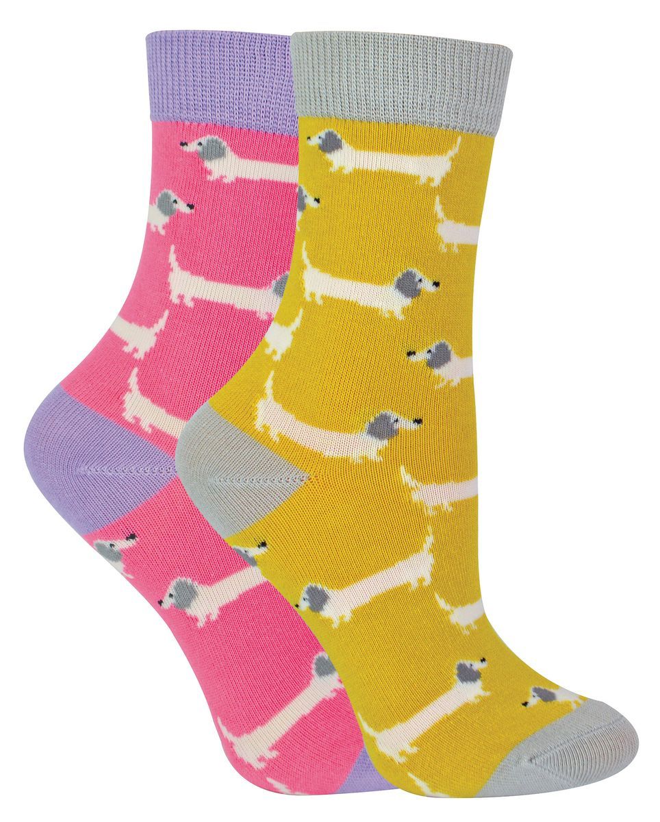 Verspielte Dackelsocken aus Bambus