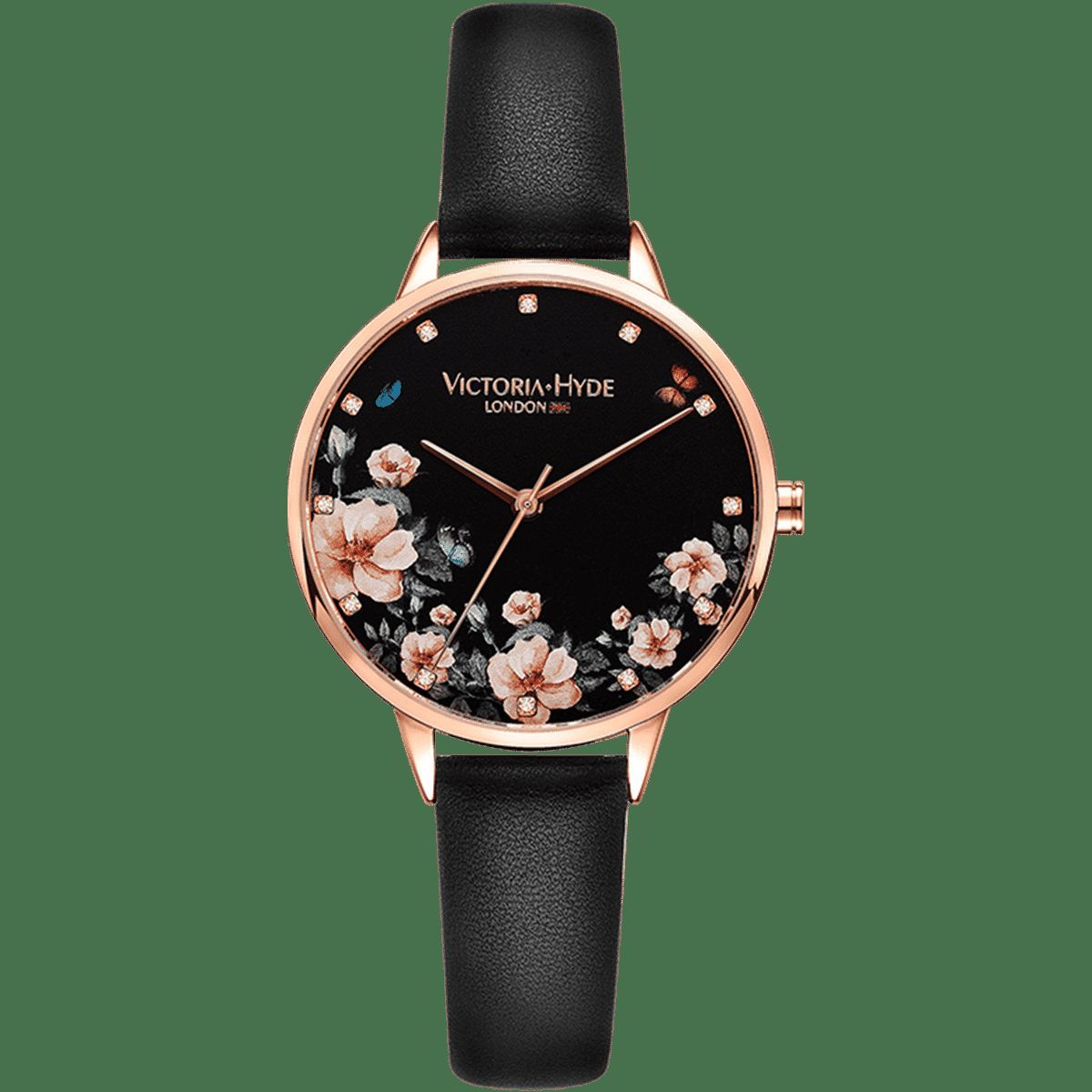 Armbanduhr mit floralem Zifferblatt