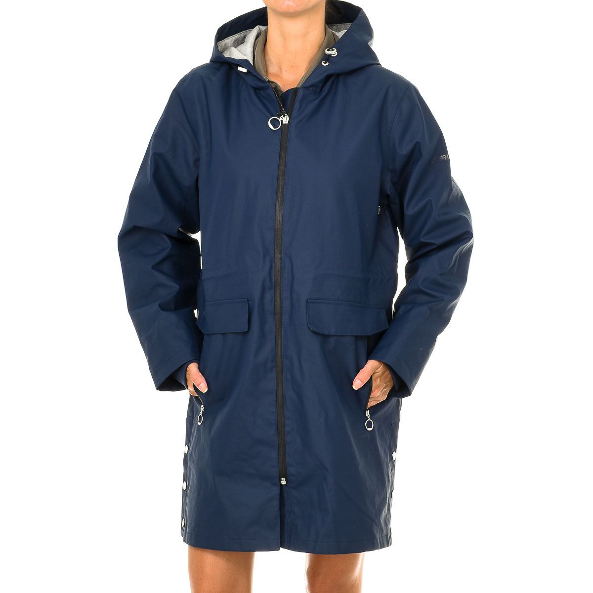 Langer wasserdichter Parka mit Kapuze