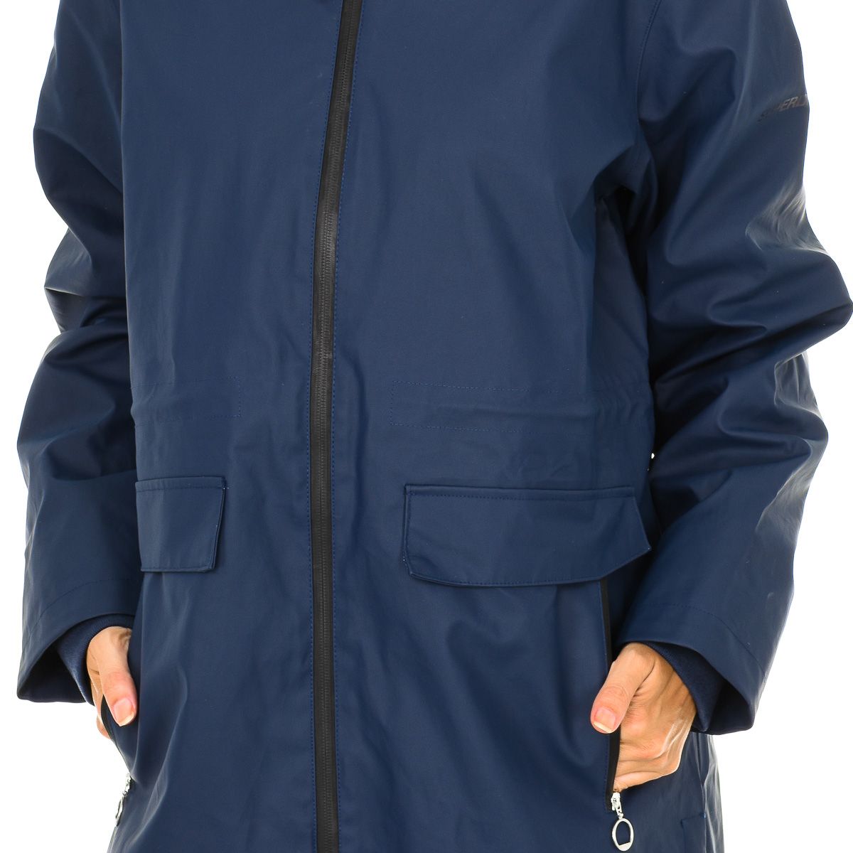 Langer wasserdichter Parka mit Kapuze
