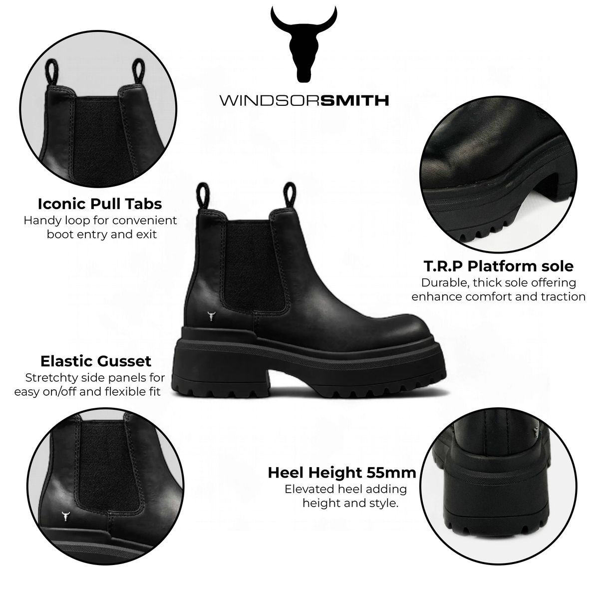 Klobige Chelsea-Boots mit Plateausohle