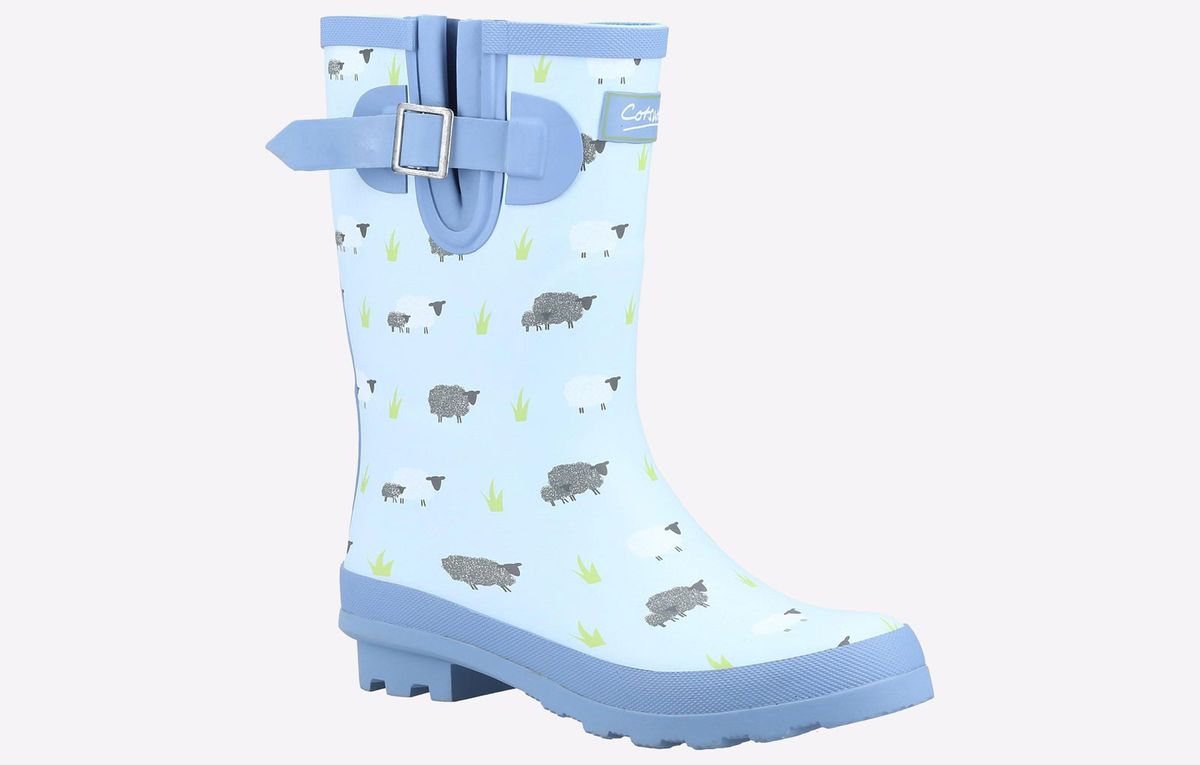 Wadenhohe Gummistiefel mit Bauernhof-Print