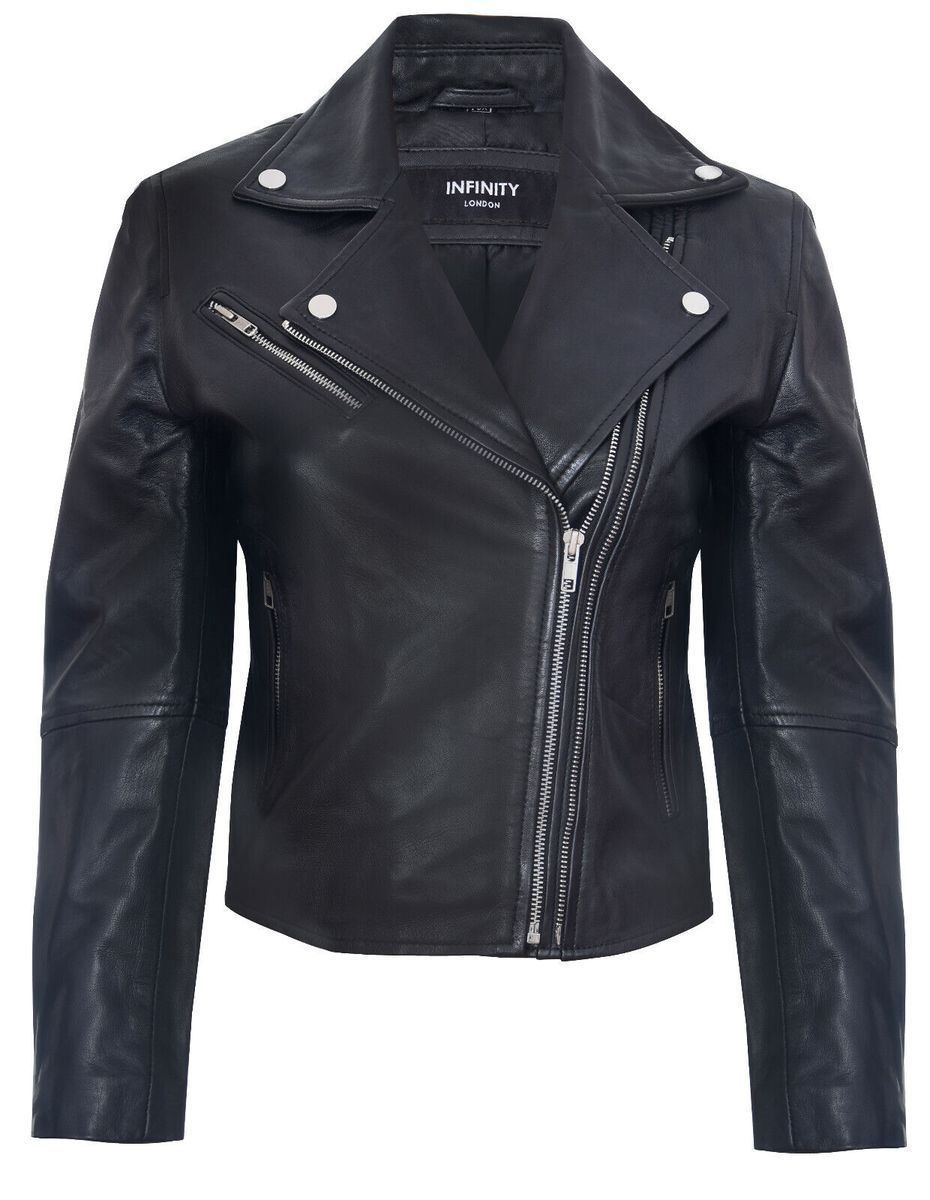 Klassische asymmetrische Leder-Bikerjacke