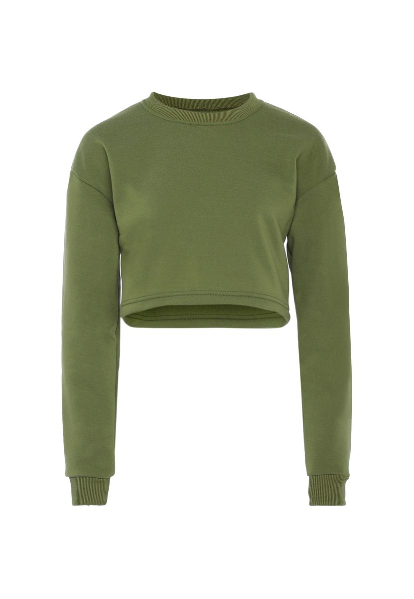 Kurzes Crewneck-Sweatshirt mit überschnittenen Schultern