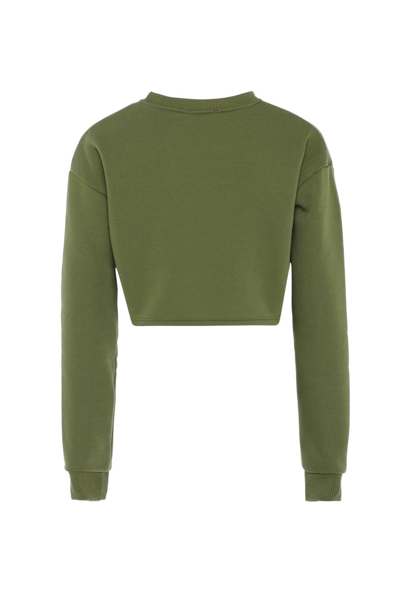 Kurzes Crewneck-Sweatshirt mit überschnittenen Schultern