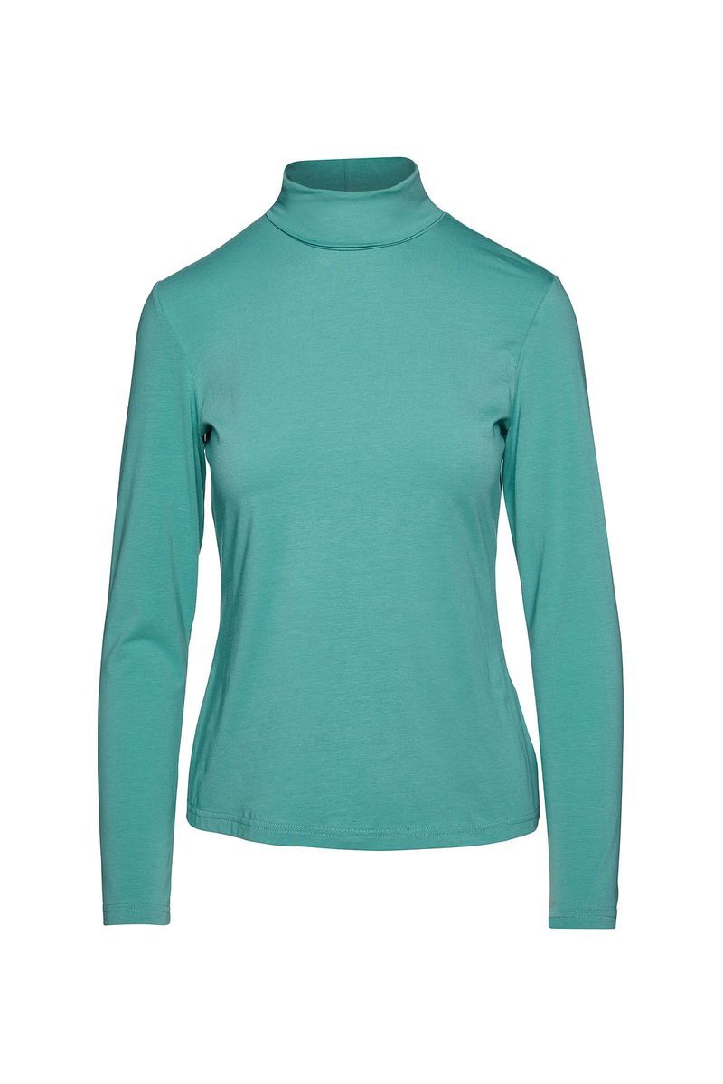 Tailliertes Rollkragenshirt aus Jersey