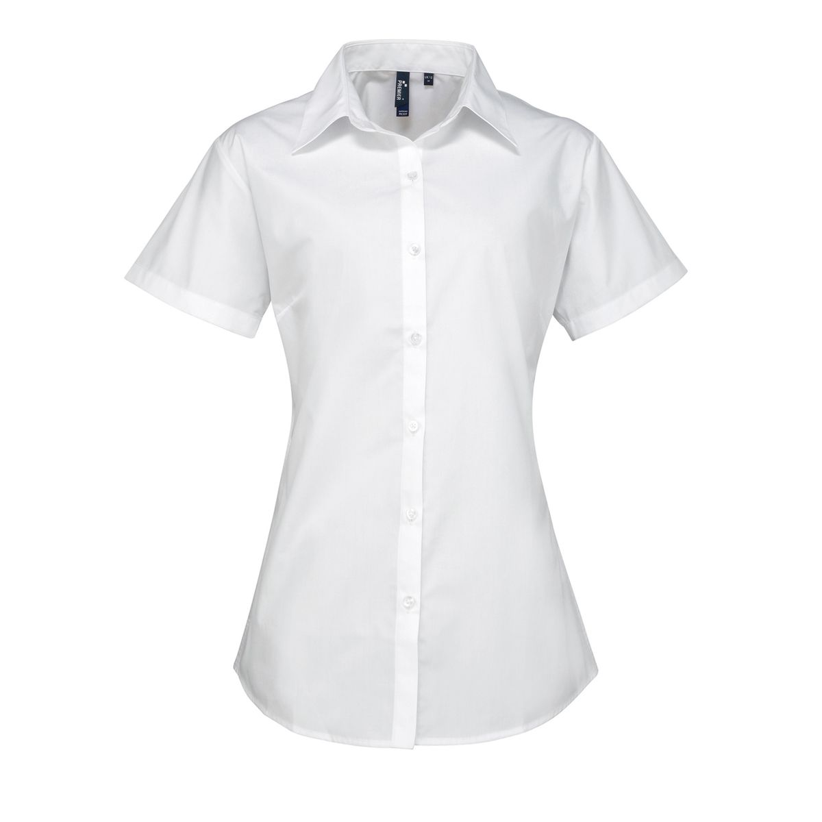Kurzärmlige Popeline-Business-Bluse
