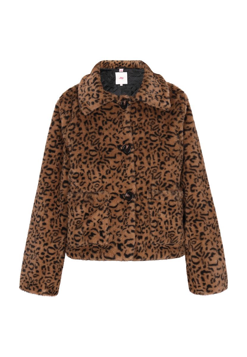 Webpelzjacke mit Leopardenmuster