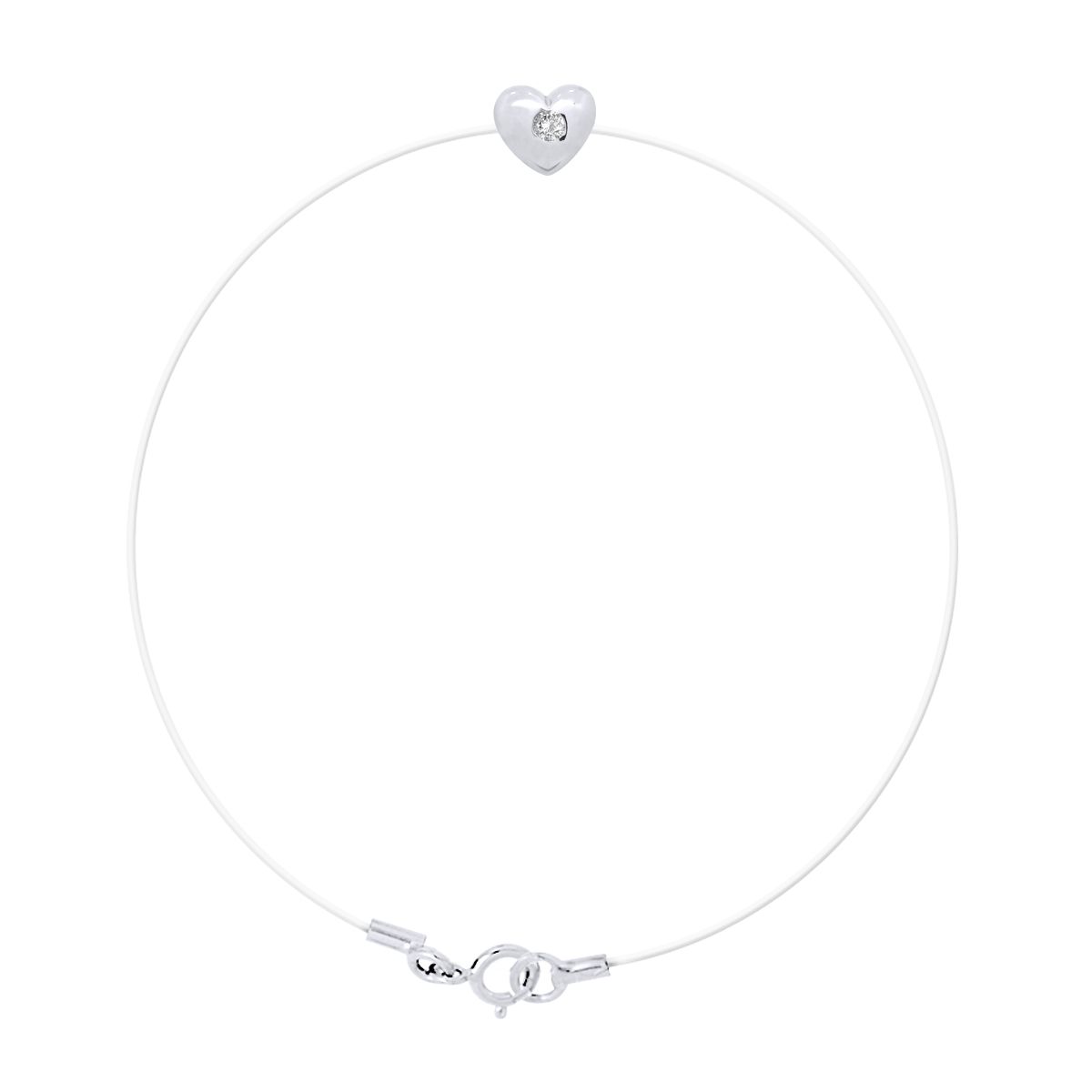 Minimalistisches Diamant-Herz Armband aus Nylon