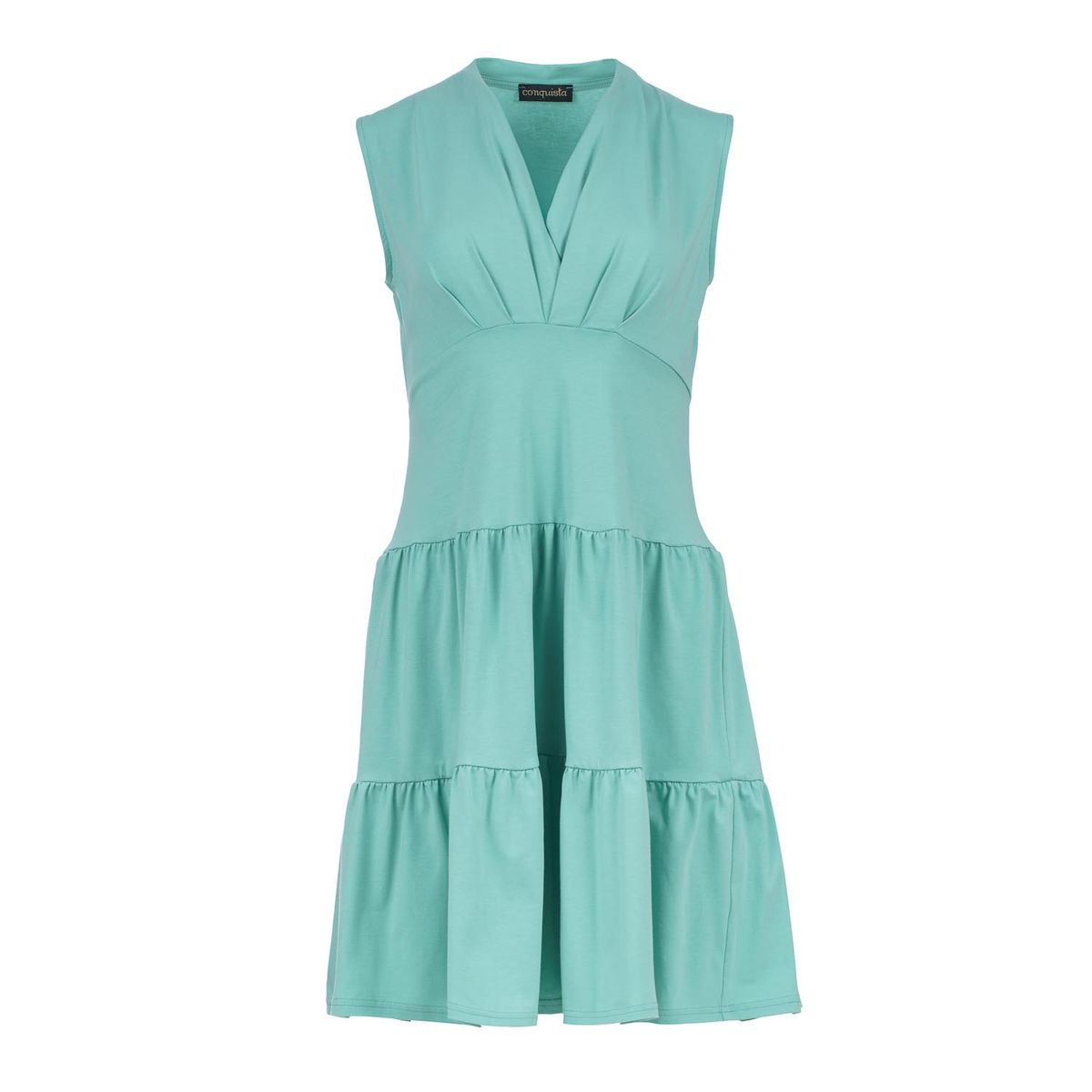 Gestuftes Jerseykleid mit V-Ausschnitt