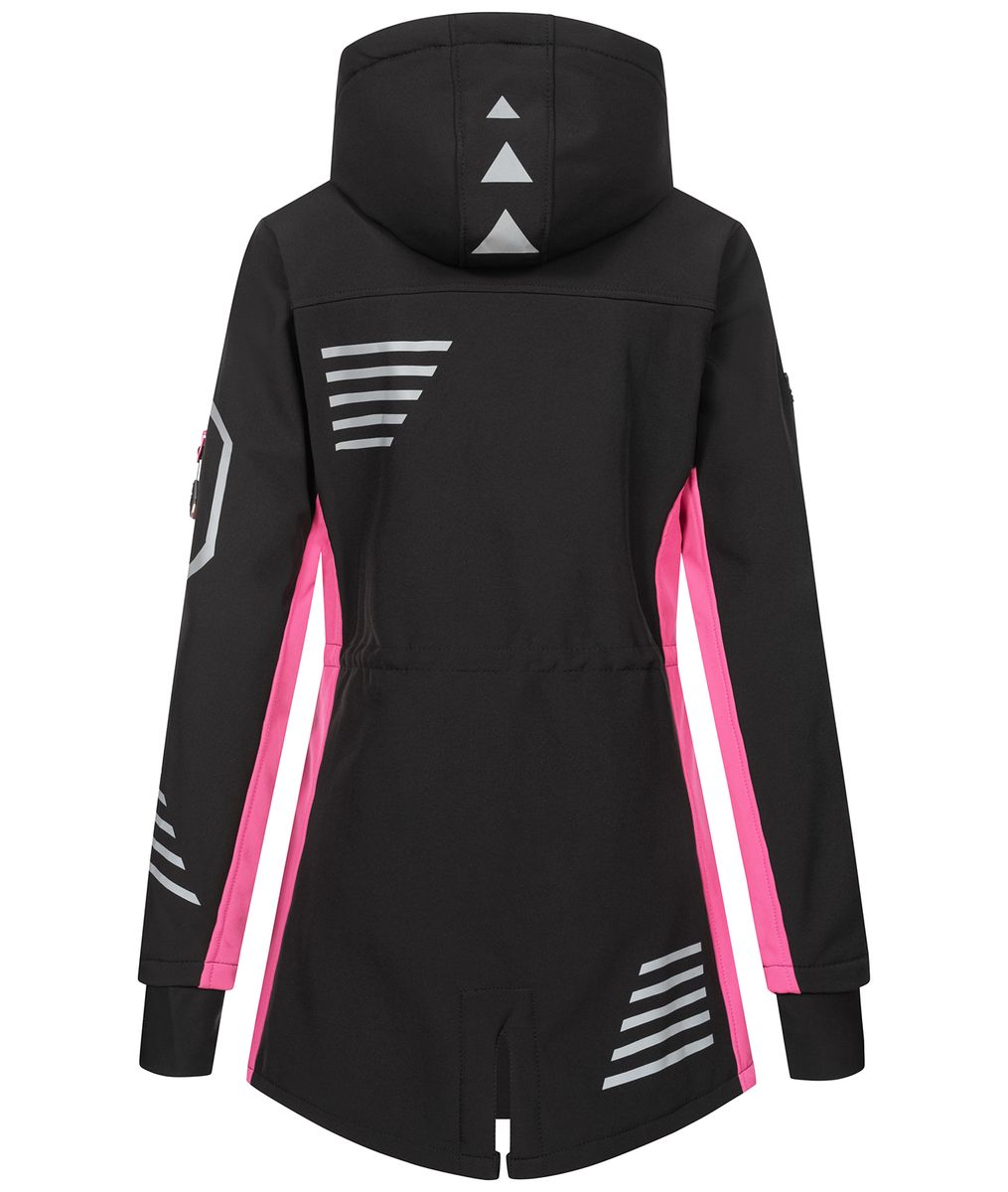 Funktionale lange Softshell-Outdoorjacke
