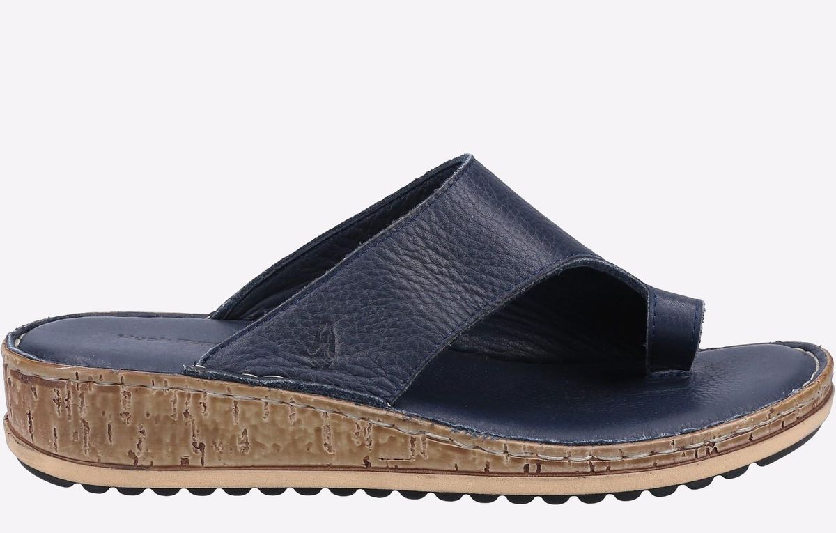 Leder-Keilsandalen mit Zehenschlaufe