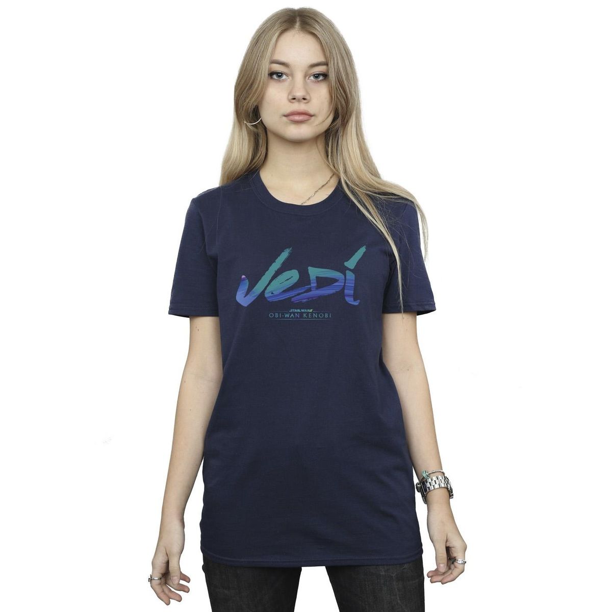 Jedi T-Shirt mit Pinsel-Schriftzug