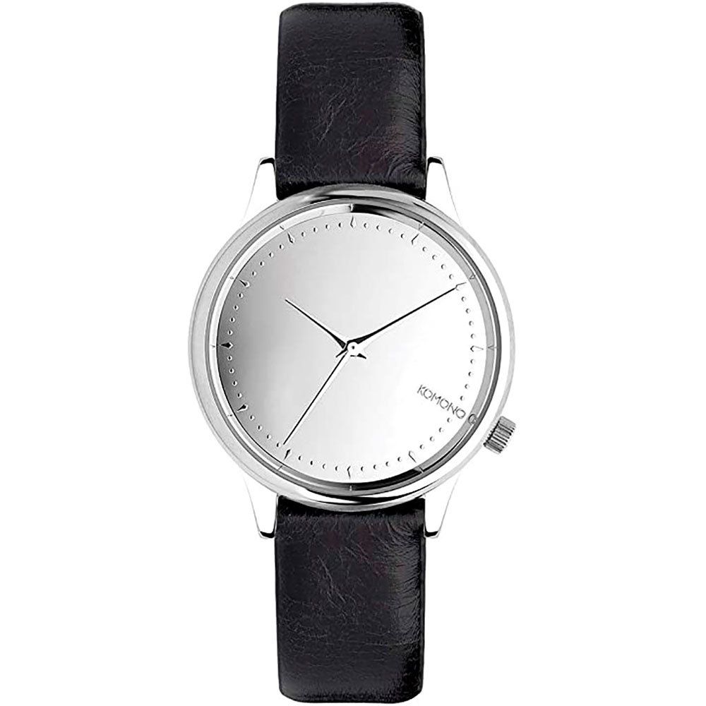 Minimalistische runde Armbanduhr mit Spiegeleffekt