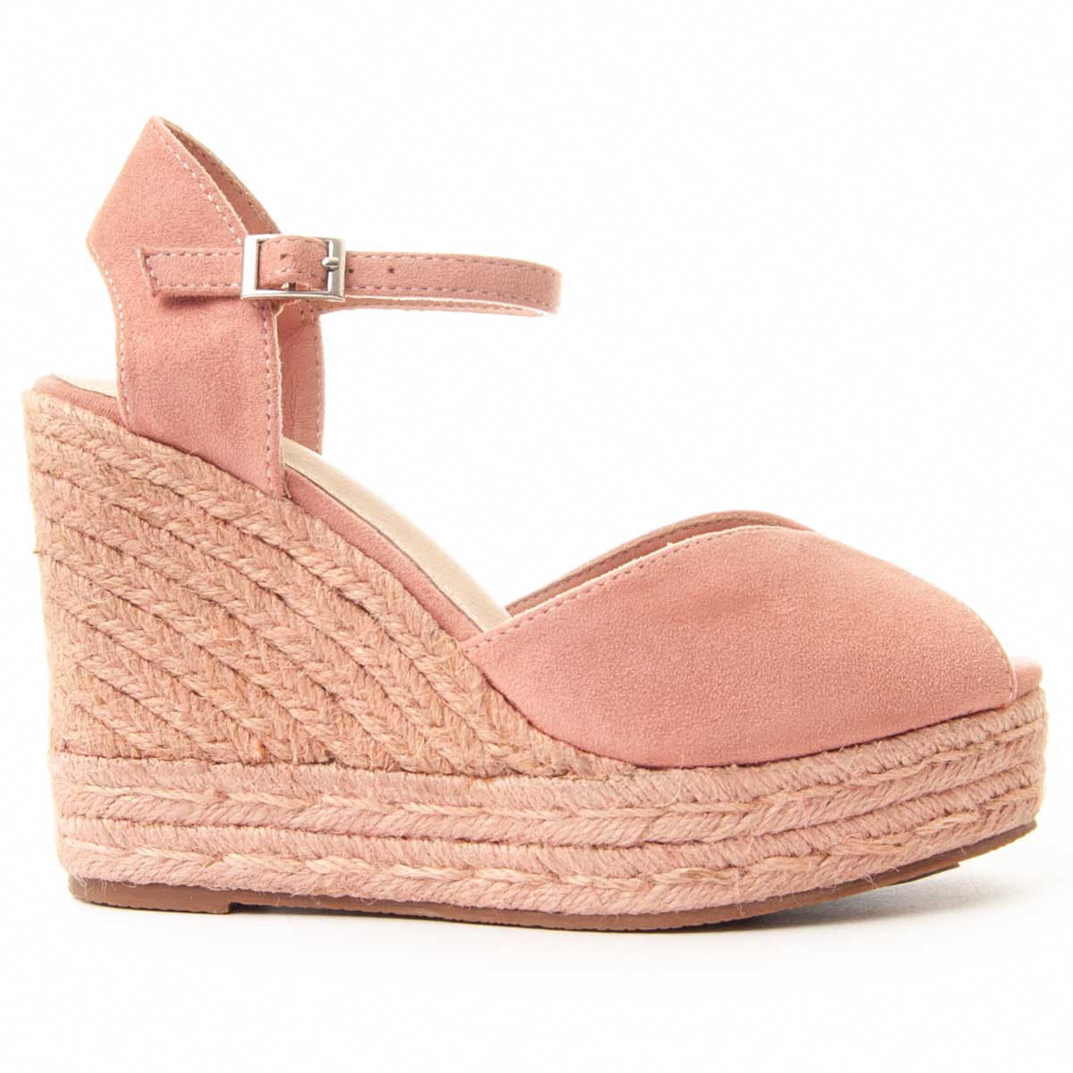 Espadrille-Keilsandaletten aus Wildleder
