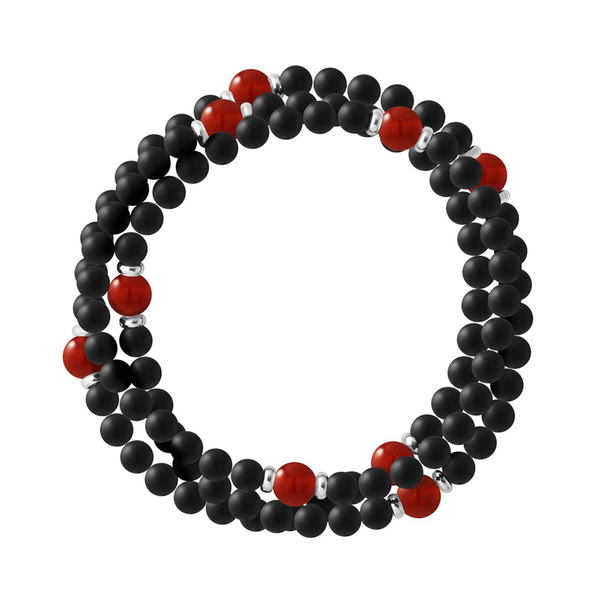 Dreireihiges Perlenarmband mit Achat