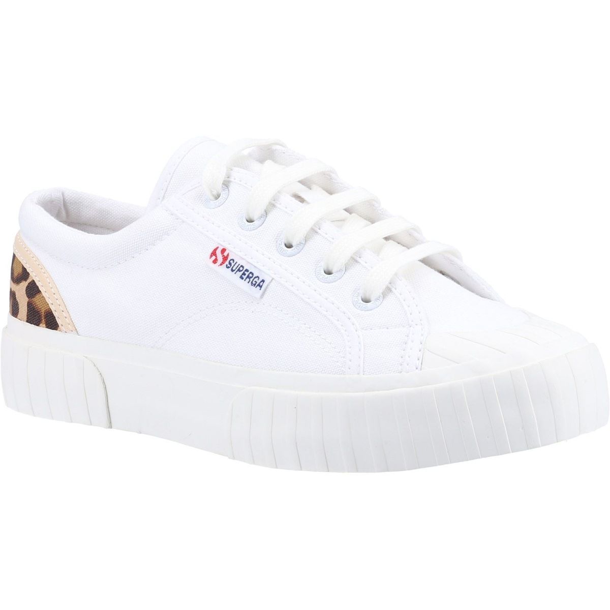 Canvas-Plateausneaker mit Leoparden-Detail