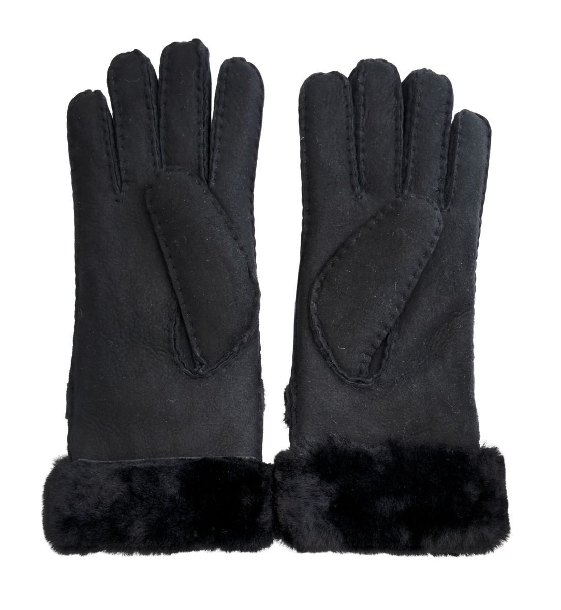 Weiche Wildleder-Schaffell-Handschuhe mit Fell