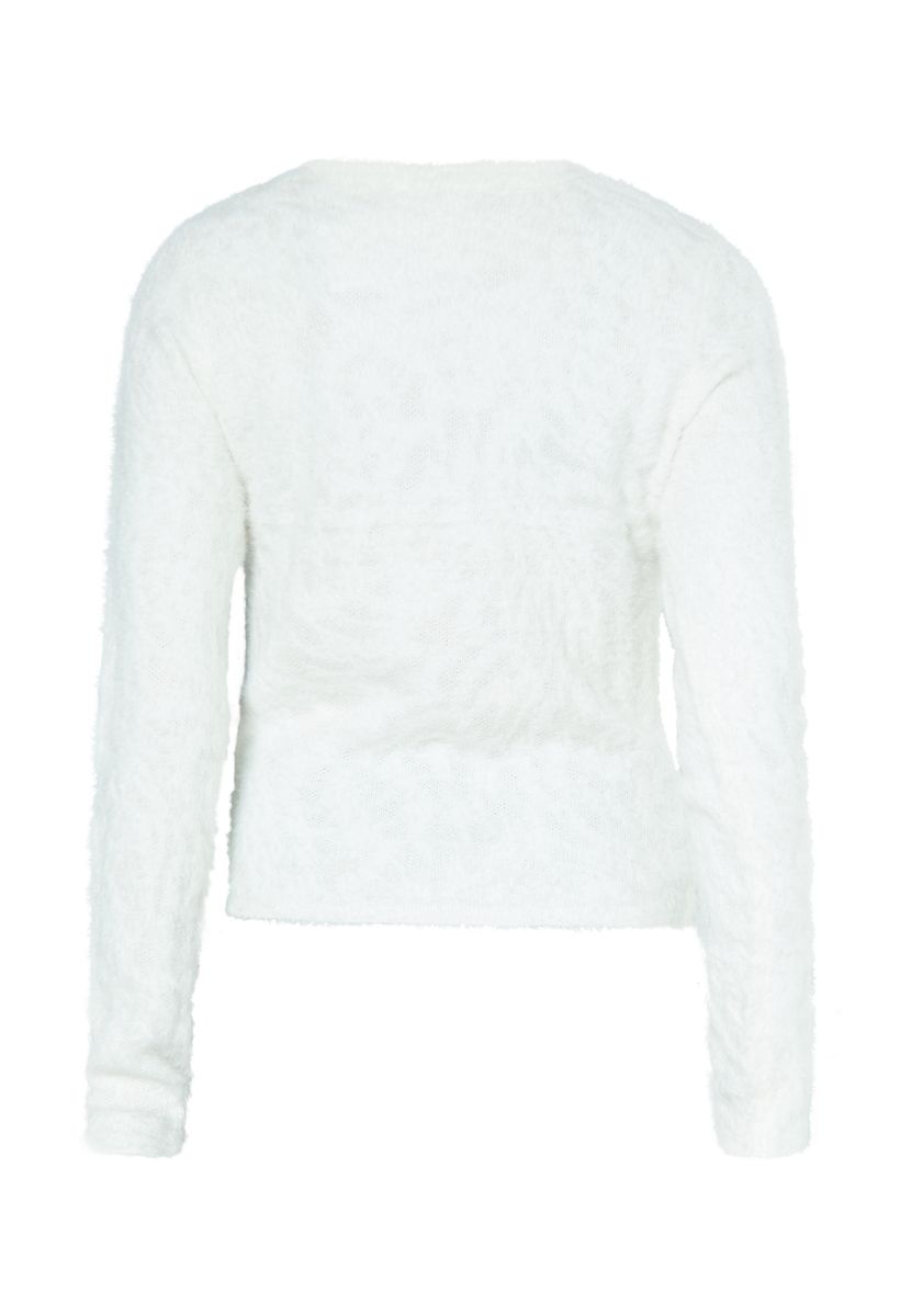 Dezenter Zebra-Motiv Flausch-Strick