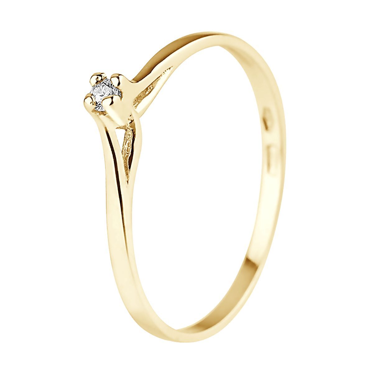 Minimalistischer Solitär-Diamantring aus Gelbgold