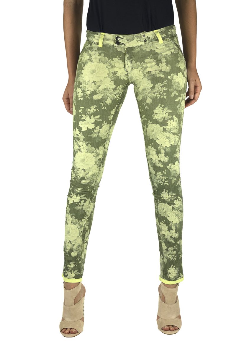 Schmal geschnittene Low-Rise Baumwollhose