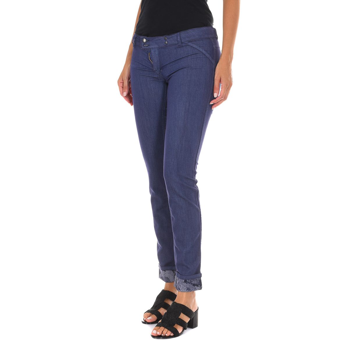 Schmal geschnittene Low-Rise Baumwollhose