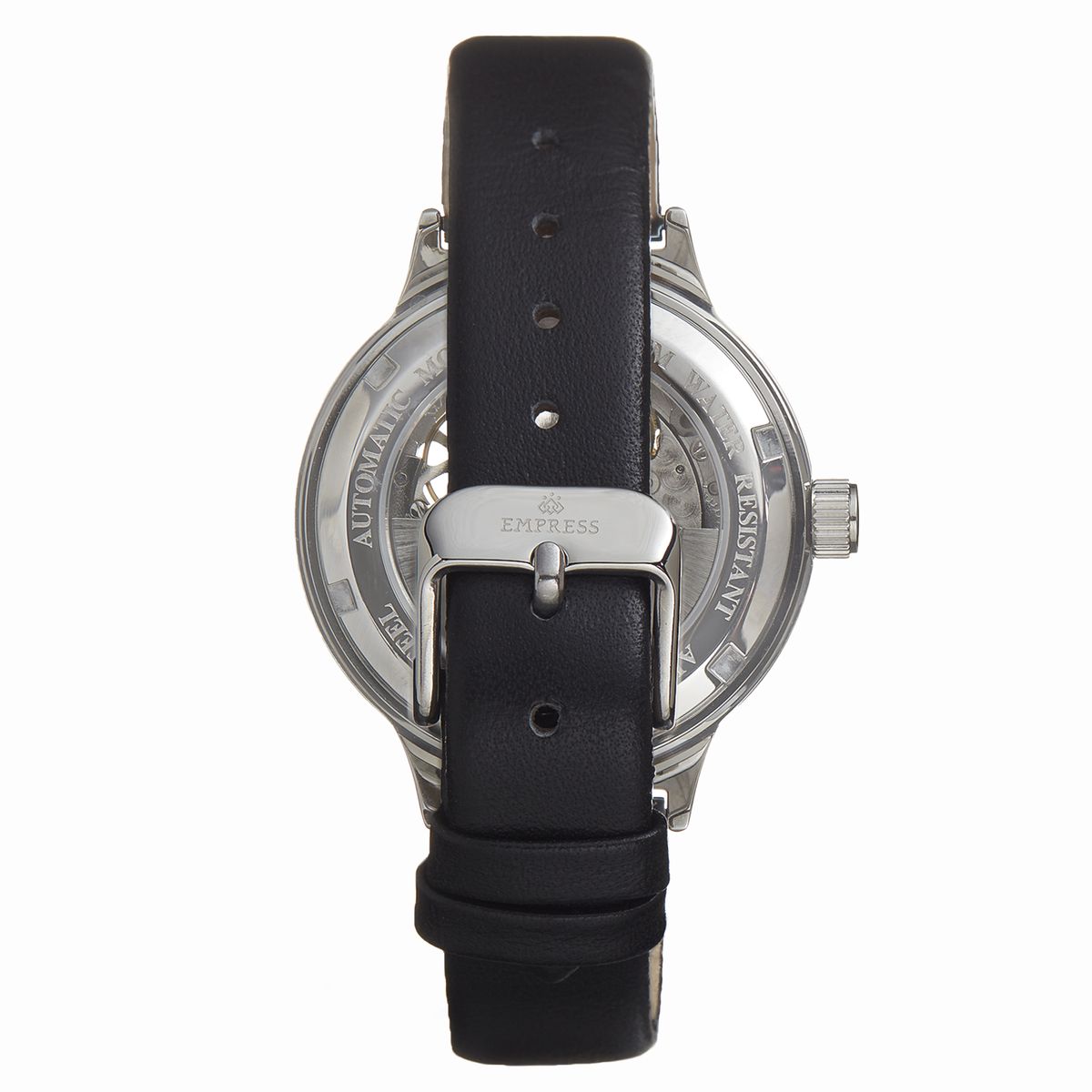 Automatikuhr mit Skelett-Zifferblatt und Lederarmband