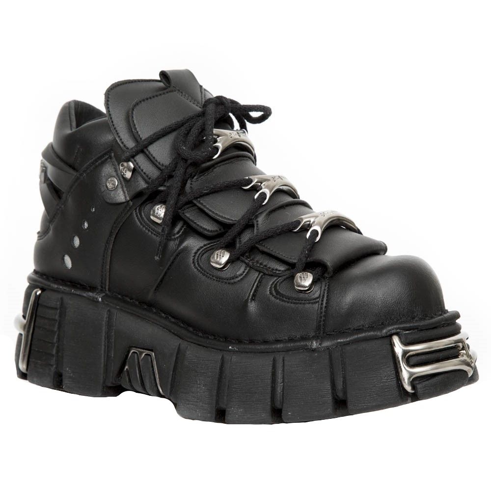Gothic Plateau-Stiefeletten aus Kunstleder
