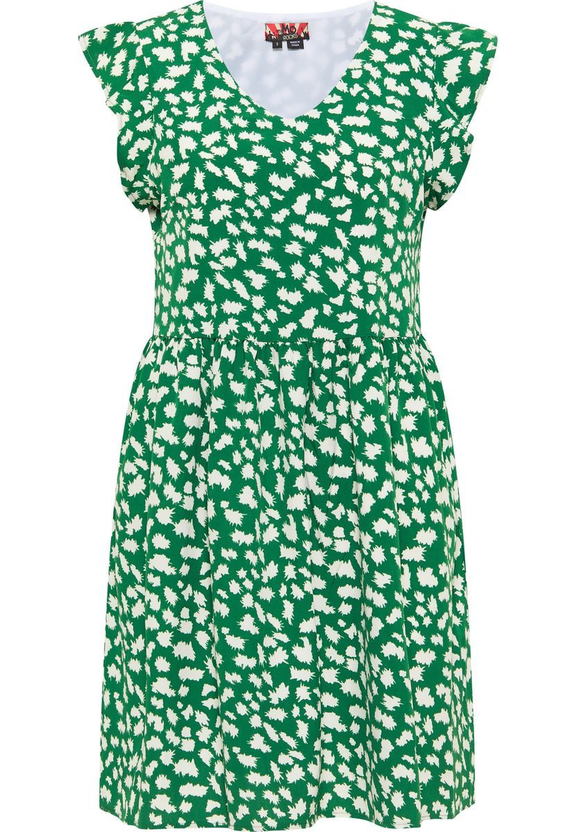 Gemustertes Sommerkleid mit Flügelärmeln