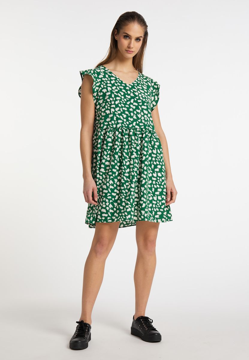 Gemustertes Sommerkleid mit Flügelärmeln