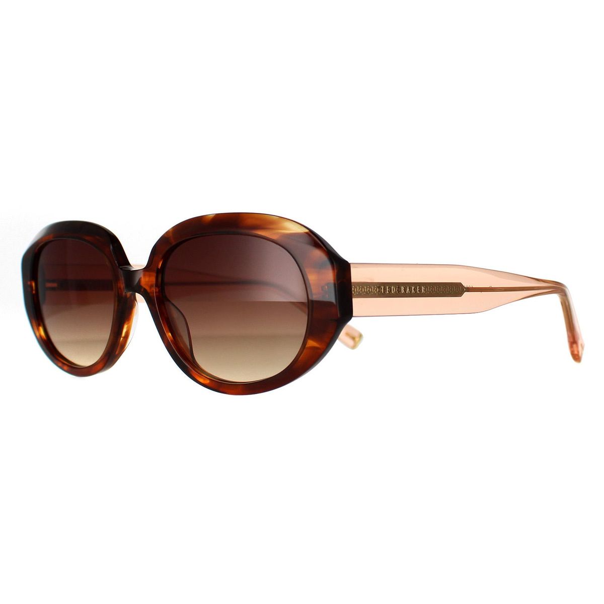 Ovale Schildpatt-Sonnenbrille mit Farbverlauf