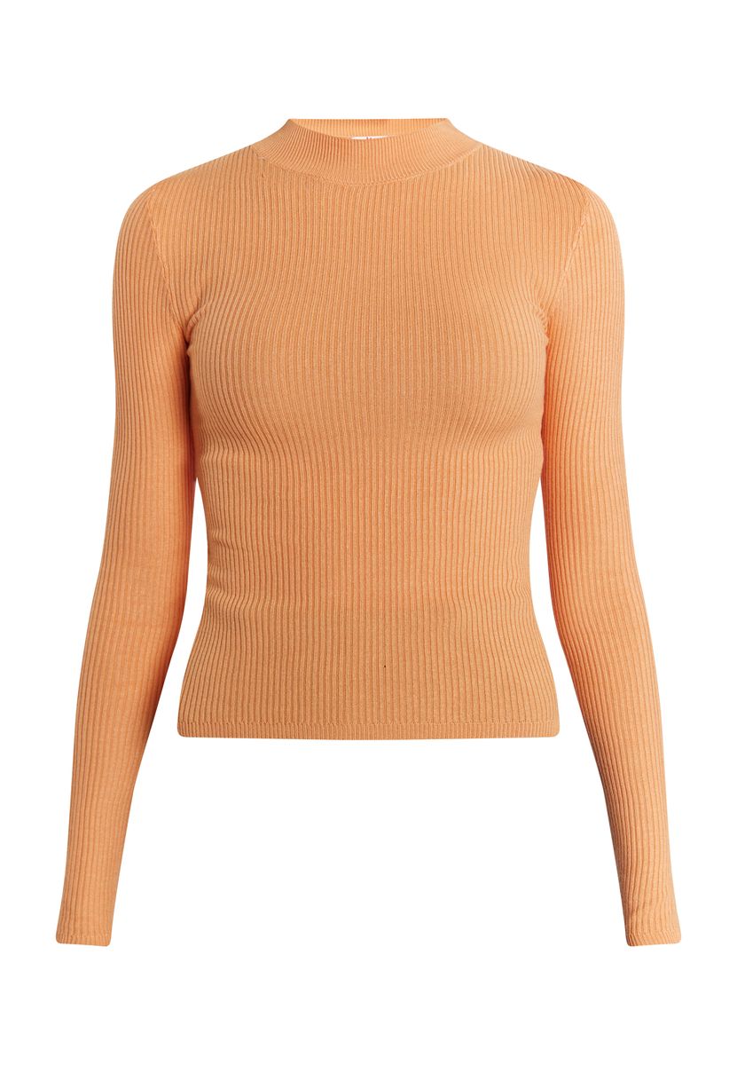 Grob gestrickter Kurzpullover in Rippoptik